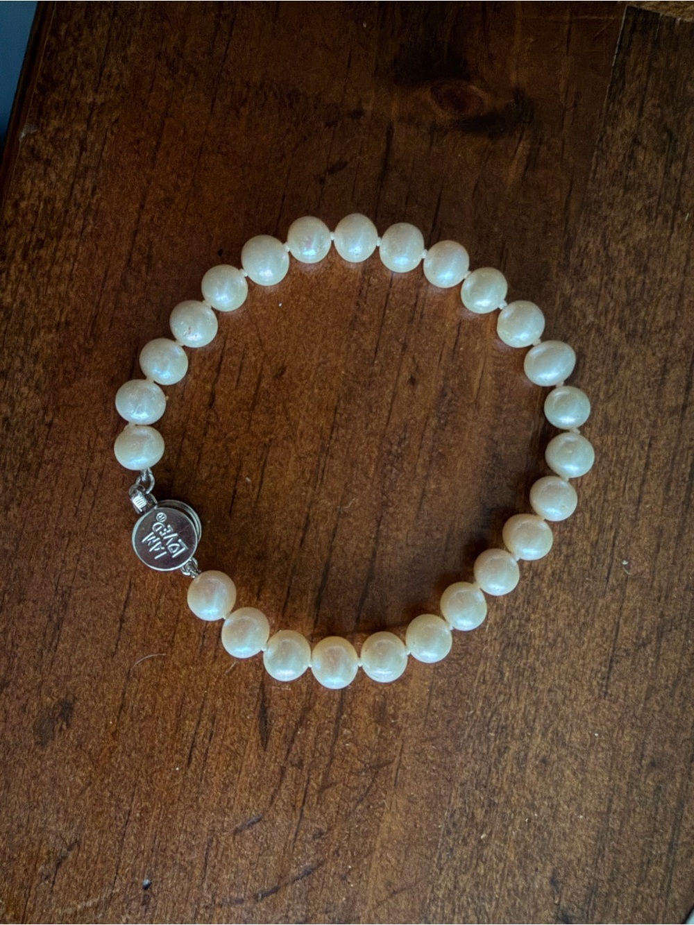I Am Loved Mother of Pearl Beaded Stretch Bracelet - White